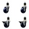Service Caster 3.5'' Solid Poly Wheel Swivel 1-7/8'' Expanding Stem Caster Set 2 Brakes, 4PK SCC-EX20S3514-SPUS-2-PLB-2-178 - alternate 1